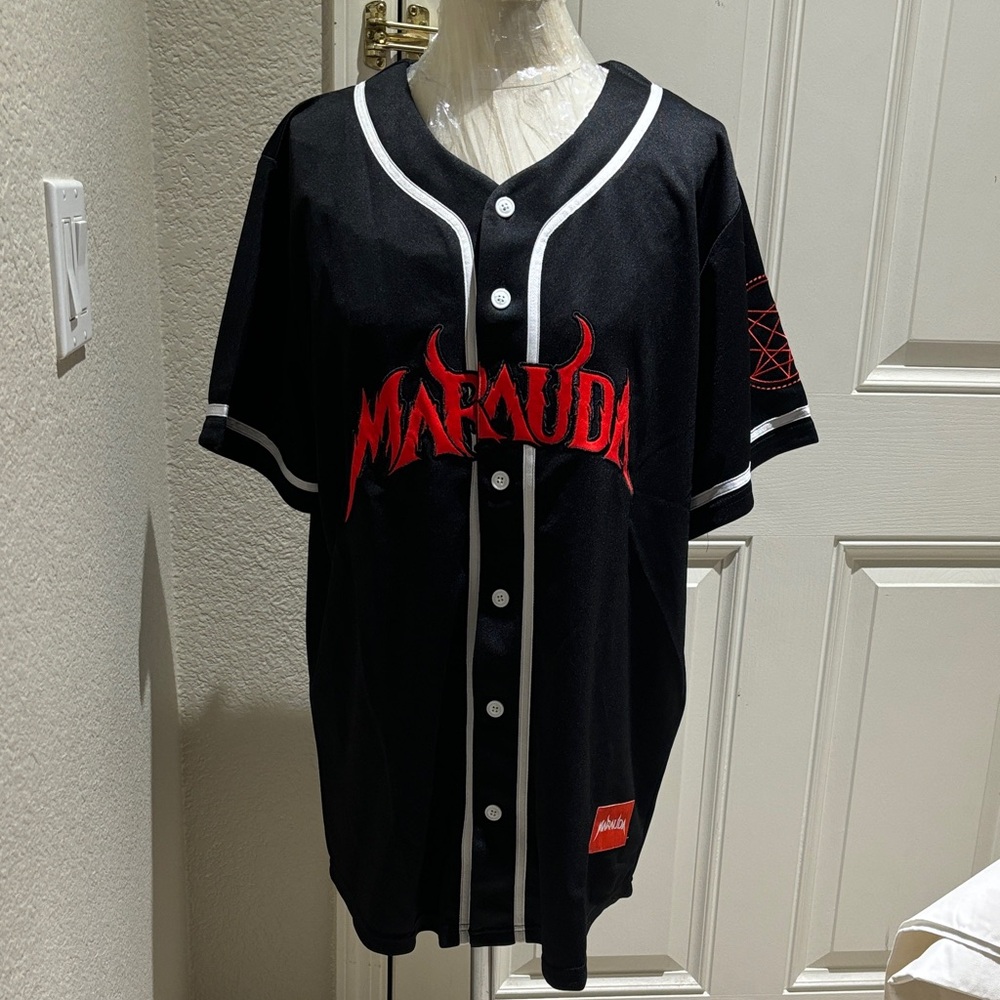 MARAUDA Black Baseball Jersey Shirt